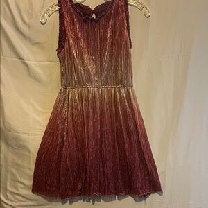 Charming Velvet Kids Dress in Deep Red